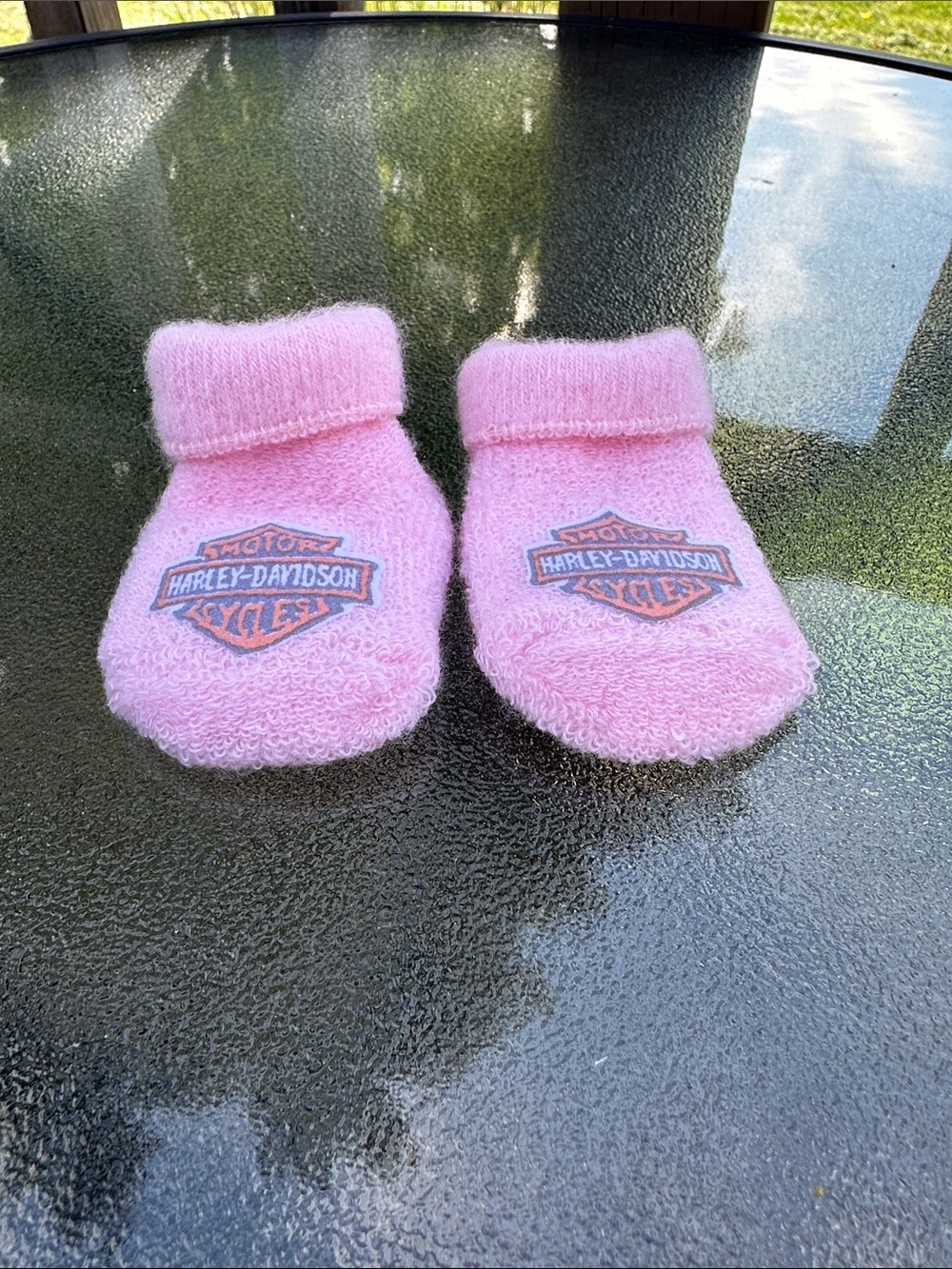 Harley-Davidson newborn Pink Baby socks with Logo